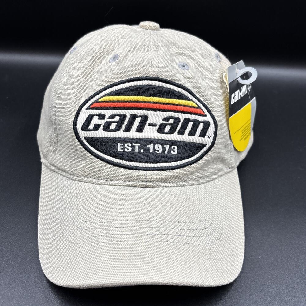 Can-Am Tan Adjustable Strapback Hat Cap BRP ATV UTV Motorcycle NWT